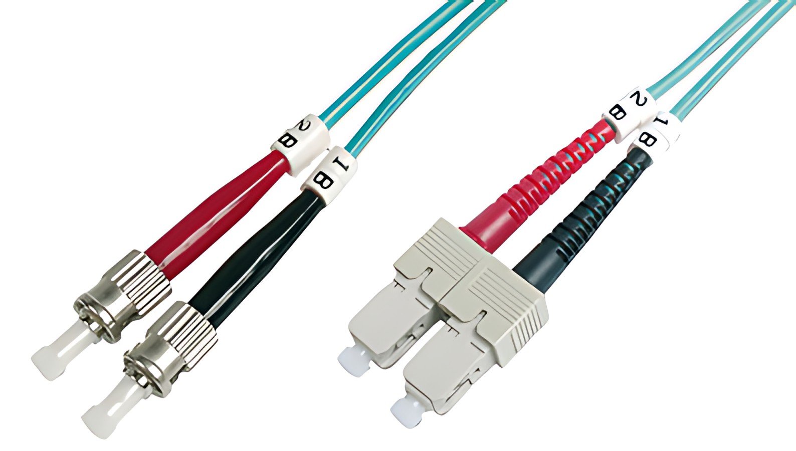 DIGITUS Câble patch LWL, OM3, fiche mâle ST - mâle SC, 2,0 m