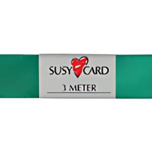 SUSY CARD Ruban cadeau "double satin", 15 mm x 3 m, vert