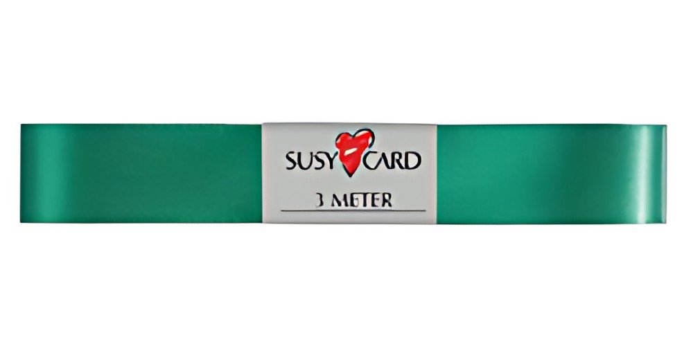 SUSY CARD Ruban cadeau "double satin", 15 mm x 3 m, vert