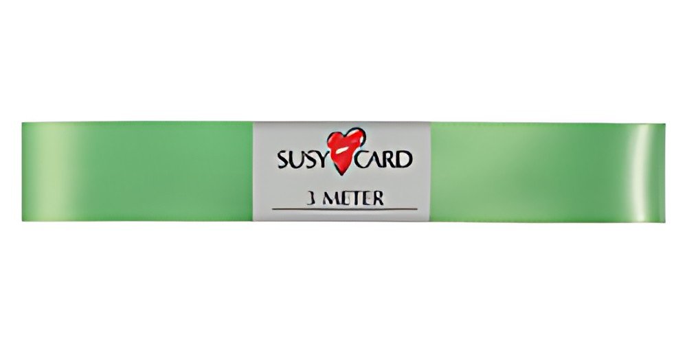 SUSY CARD Ruban cadeau "double satin", 15 mm x 3 m, vert