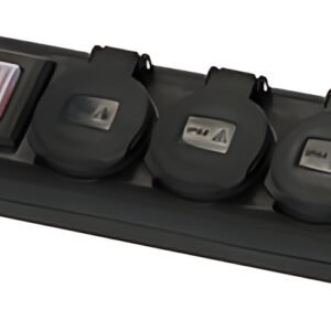 multiprise extérieure brennstuhl, 3 prises, IP44, noir