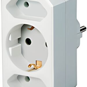 Fiche adaptateur Brennstuhl, contact Euro et terre, blanc