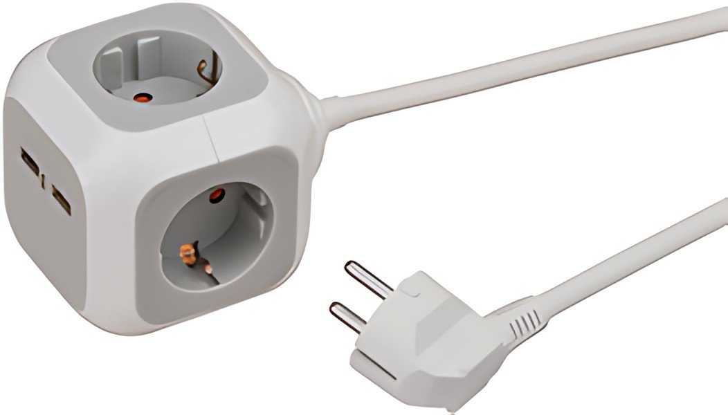 brennstuhl prise cube ALEA-Power, 4 prises, gris clair