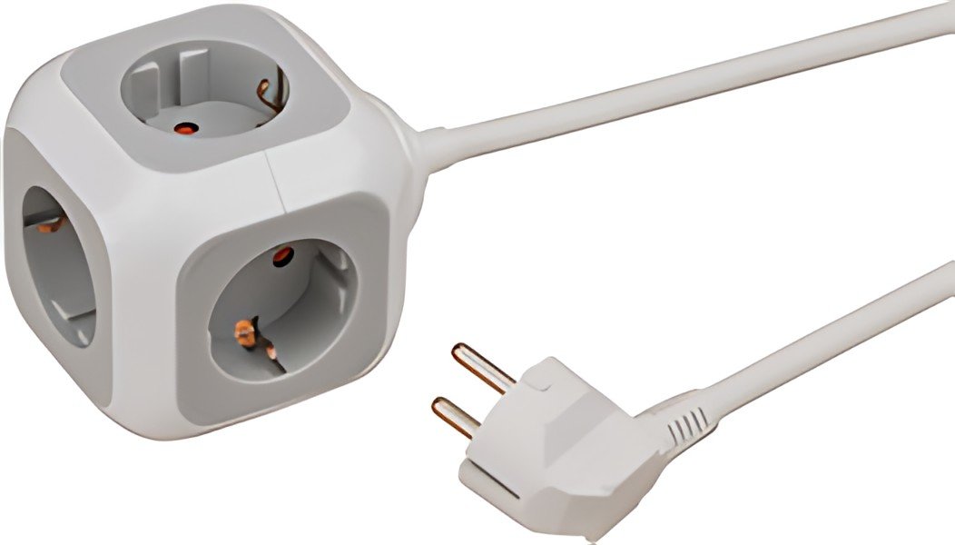 brennstuhl prise cube ALEA-Power, 4 prises, gris clair