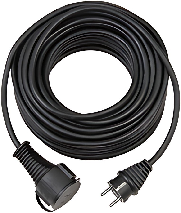 Câble de rallonge Brennstuhl, IP 44, 5,0 m, noir
