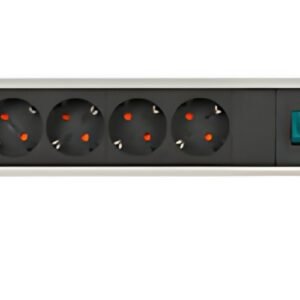 multiprise de ligne de bureau en aluminium brennstuhl, 4 prises