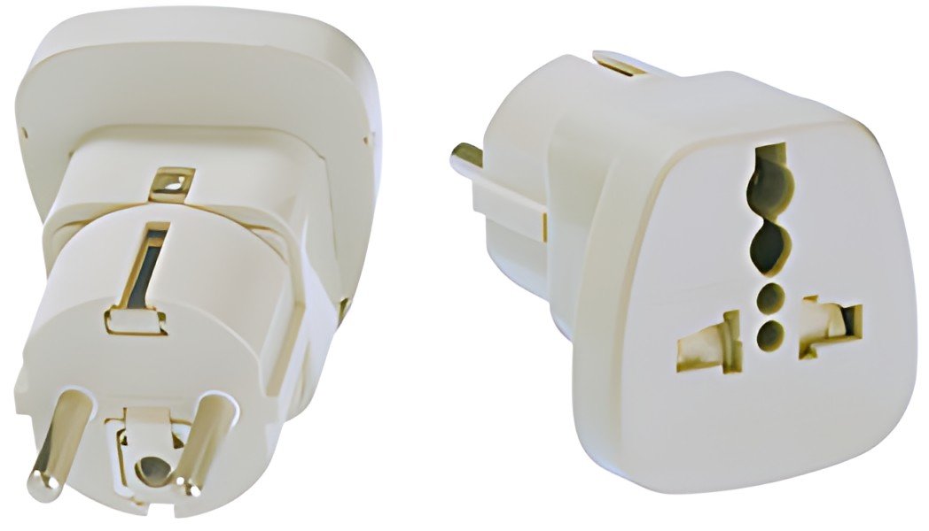 BACHMANN Adaptateur de voyage, 2 & 3 pôles, corps blanc