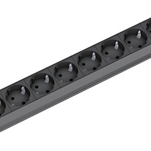 BACHMANN multiprise 19", 9 prises, sans interrupteur, noir