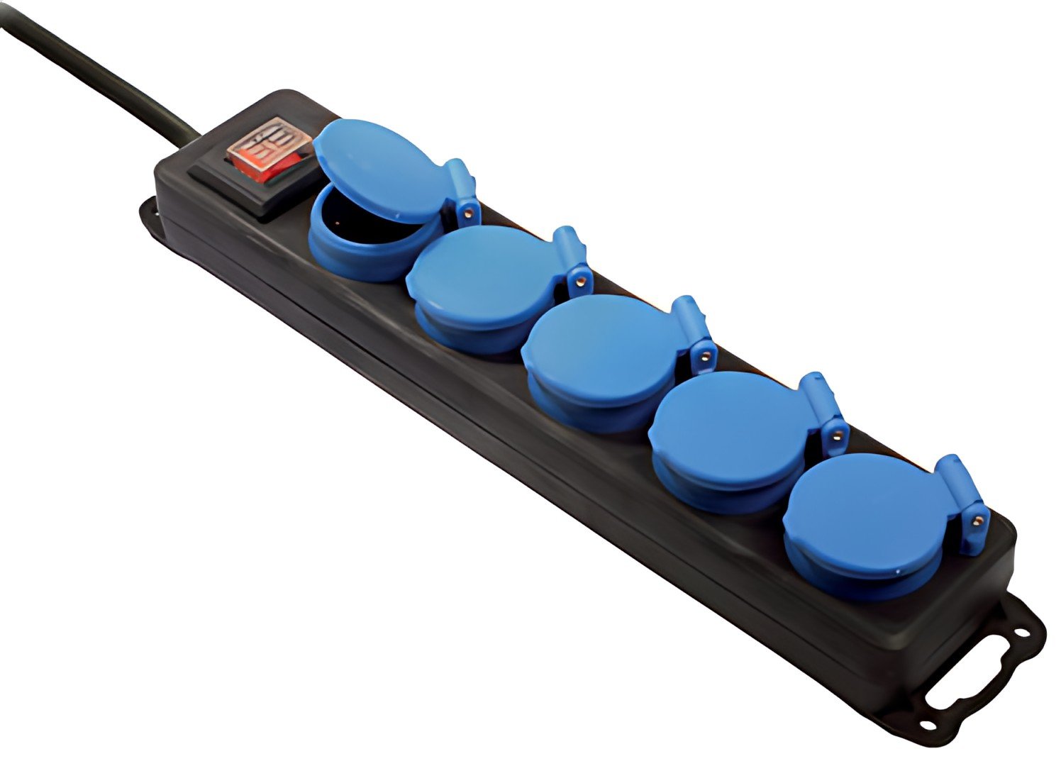 Prise de distribution BACHMANN, 5 voies, avec couvercles rabattables