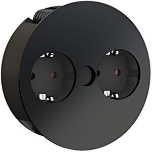 BACHMANN prise TWIST, 2 voies, noir mat