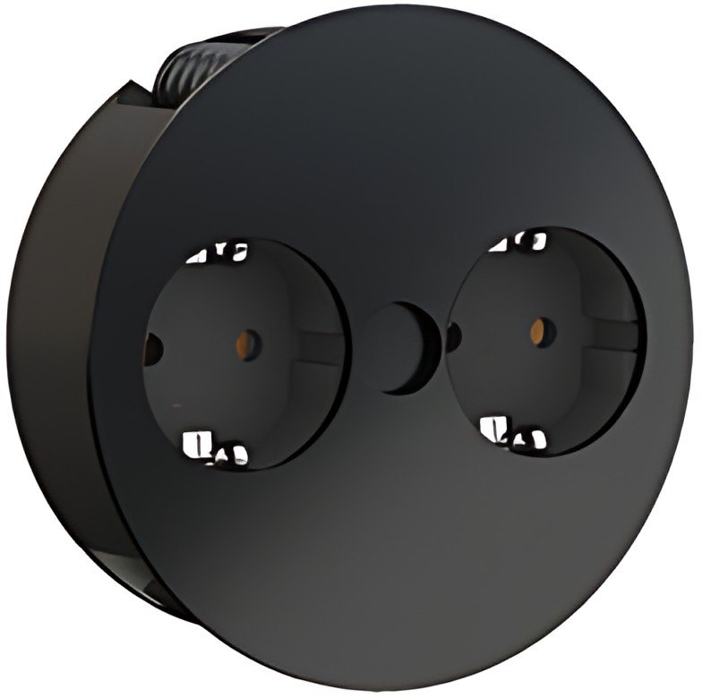 BACHMANN prise TWIST, 2 voies, noir mat