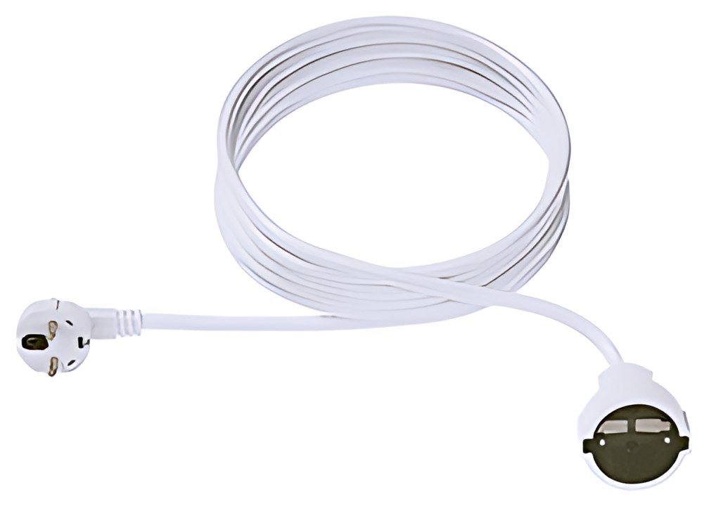 Rallonge d'alimentation à contact de protection BACHMANN, 10,0 m, blanc