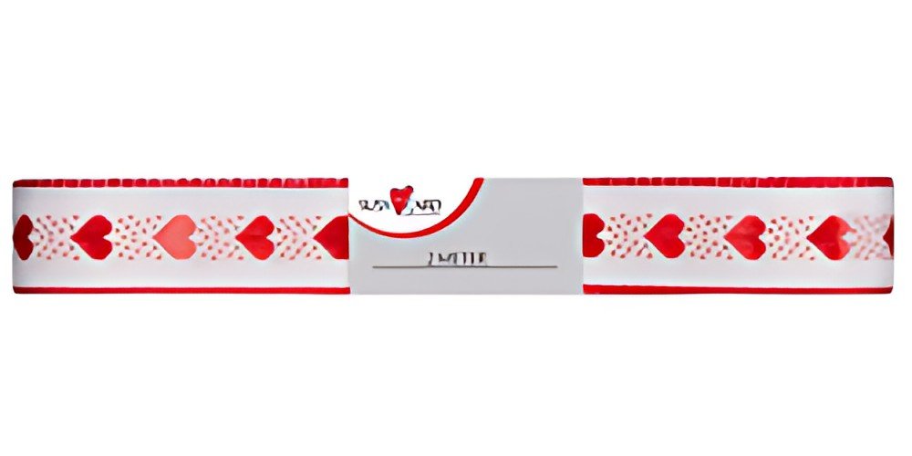 SUSY CARD Ruban cadeau "petit coeur", 15 mm x 2 m, rouge/