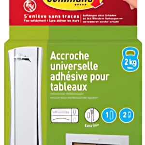 3M Command Crochet de fixation universel, L, argent