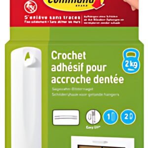 3M Command Crochet pour accroche de tableau dentée, blanc