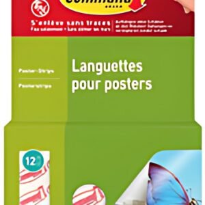 3M Command Languette autocollante pour posters, S, blanc