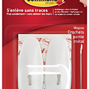 3M Command Crochet avec pointe en métal, blanc, taille: S