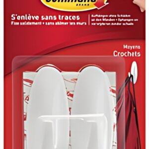 3M Command Crochet design, plastique, taille: M, blanc