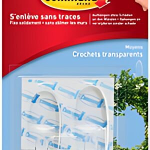 3M Command Crochet, oval, plastique, transparent, taille: M