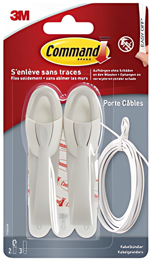 3M Command Crochet porte-câbles, taille: M, blanc
