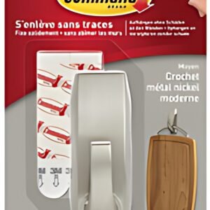 3M Command Crochet en métal "Modern", taille: M, argent