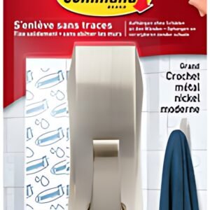 3M Command Crochet en métal "Modern", taille: L, argent