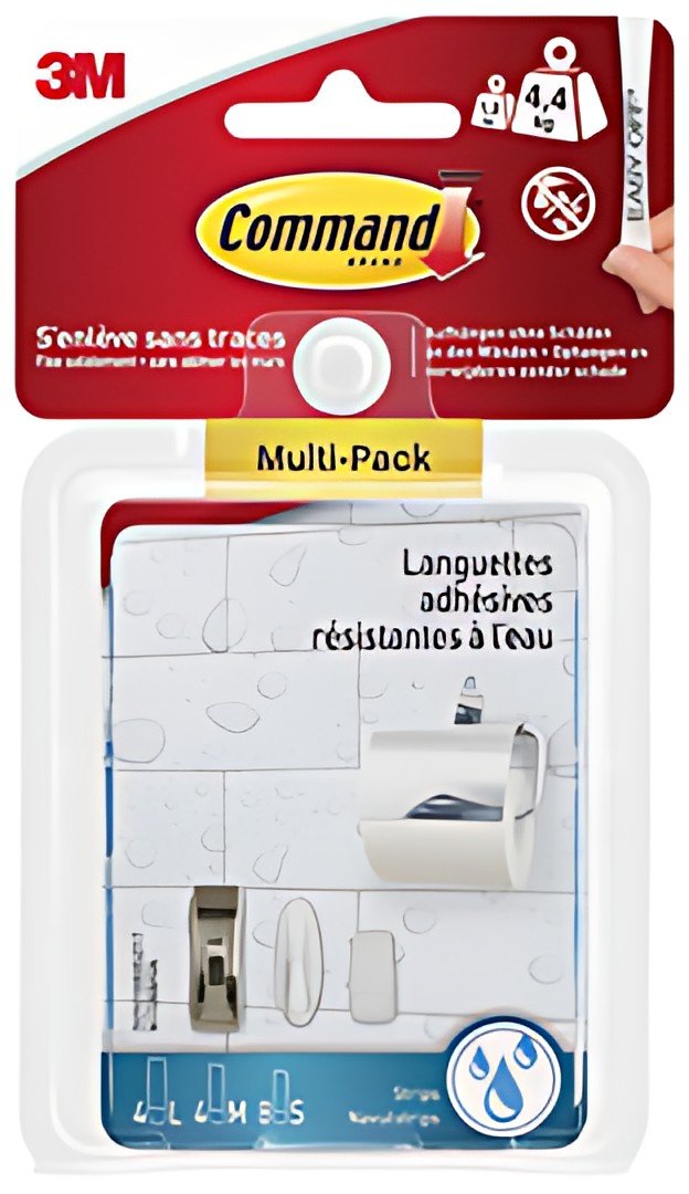 3M Command Languette adhésive pour salle de bain, assorti