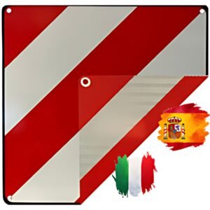 IWH Panneau de signalisation 2en1, 500 x 500 mm, blanc/rouge