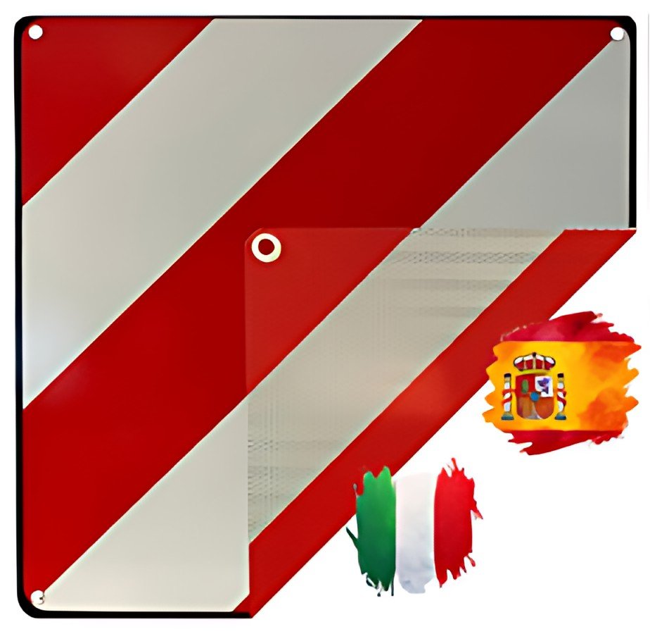 IWH Panneau de signalisation 2en1, 500 x 500 mm, blanc/rouge