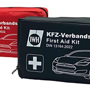 Trousse de premiers secours pour véhicule IWH, contenu DIN 13164, rouge