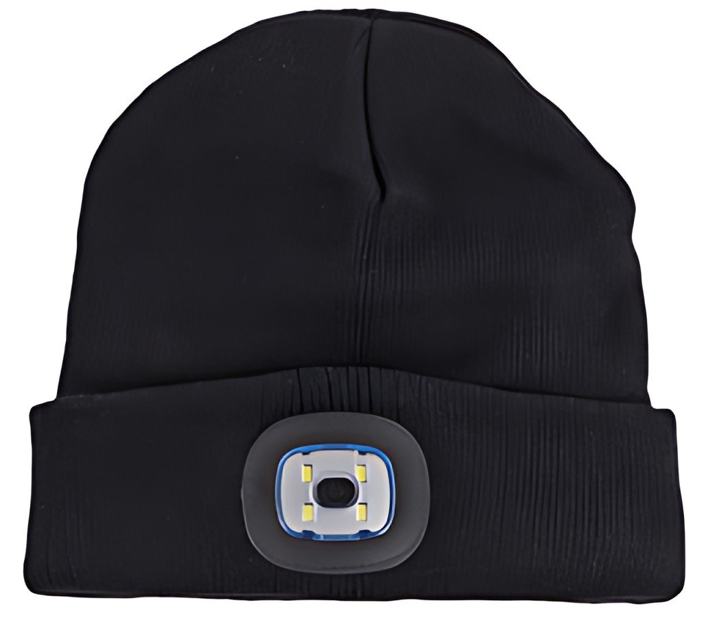 IWH Bonnet avec lampe LED, noir