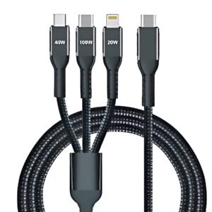 IWH Câble de charge 3 en 1, USB-A-Lightning/Micro USB/USB-C