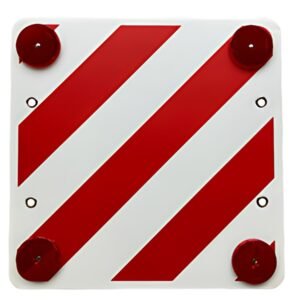 IWH Plaque réfélchissante plastique, 500x500mm, blanc/rouge