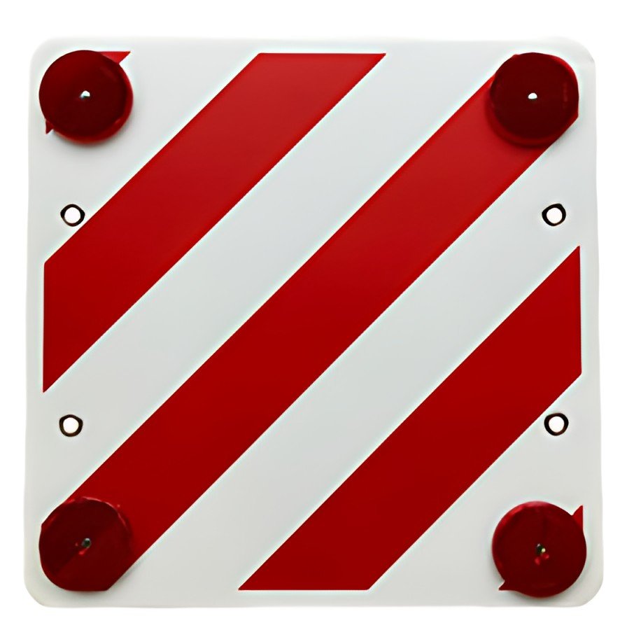 IWH Plaque réfélchissante plastique, 500x500mm, blanc/rouge