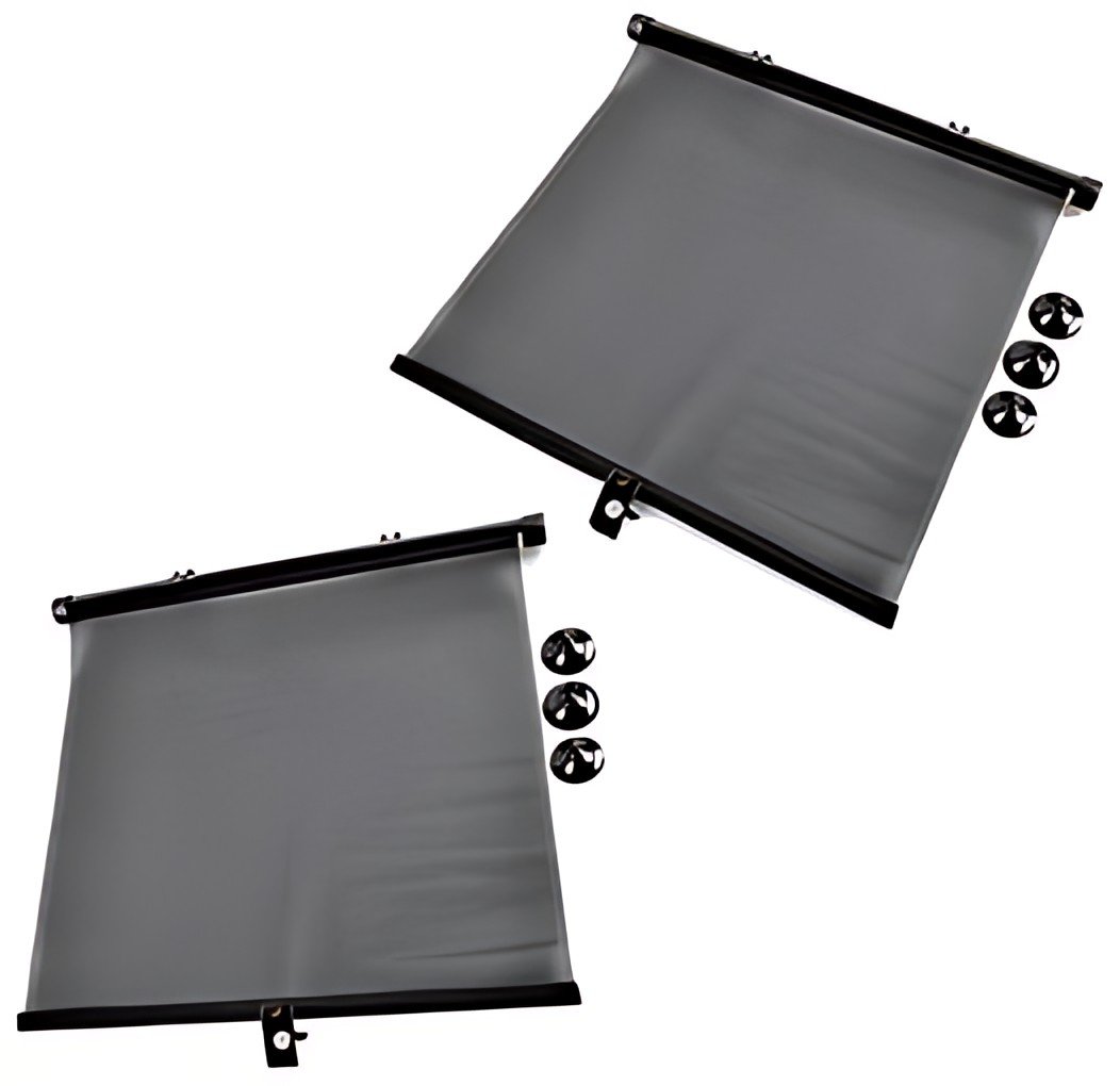 IWH Pare-soleil enroulable pour voiture, noir, set de 2