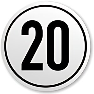 IWH Geschwindigkeitsschild 20 km/h, selbstklebend