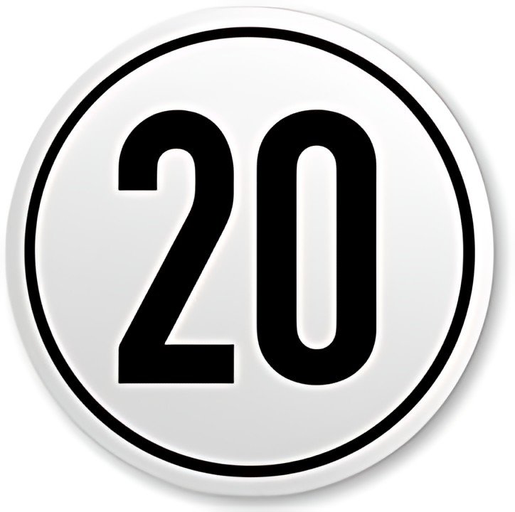 IWH Geschwindigkeitsschild 20 km/h, selbstklebend
