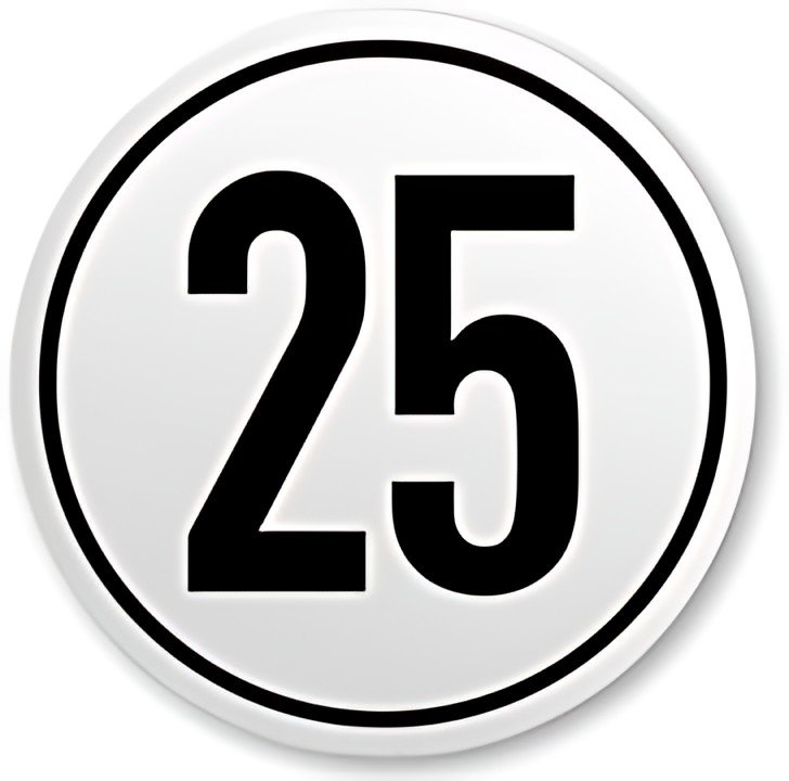 IWH Geschwindigkeitsschild 25 km/h, selbstklebend