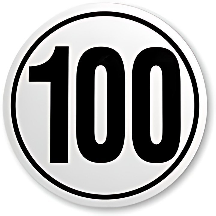 IWH Geschwindigkeitsschild 100 km/h, selbstklebend