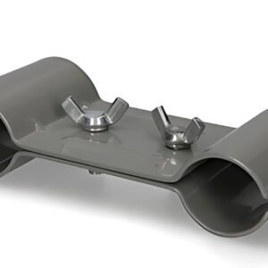 cartrend Etau - collier double pour mât, en acier, gris