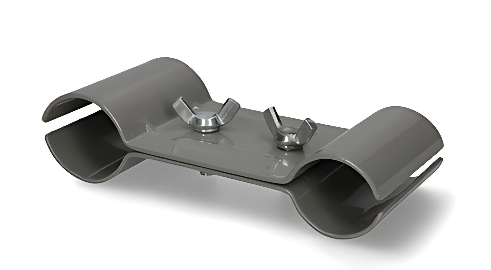 cartrend Etau - collier double pour mât, en acier, gris