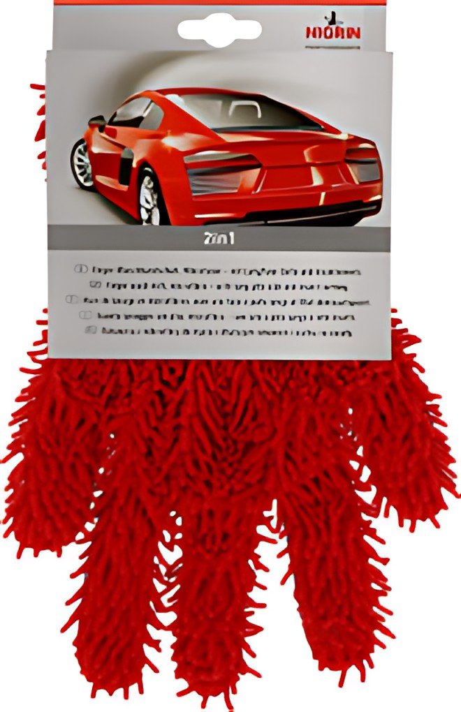 NIGRIN Gant de lavage avec doigts Performance, rouge