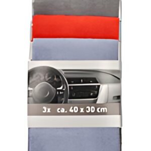 NIGRIN Chiffon en microfibres pour voiture, set de 3 pièces