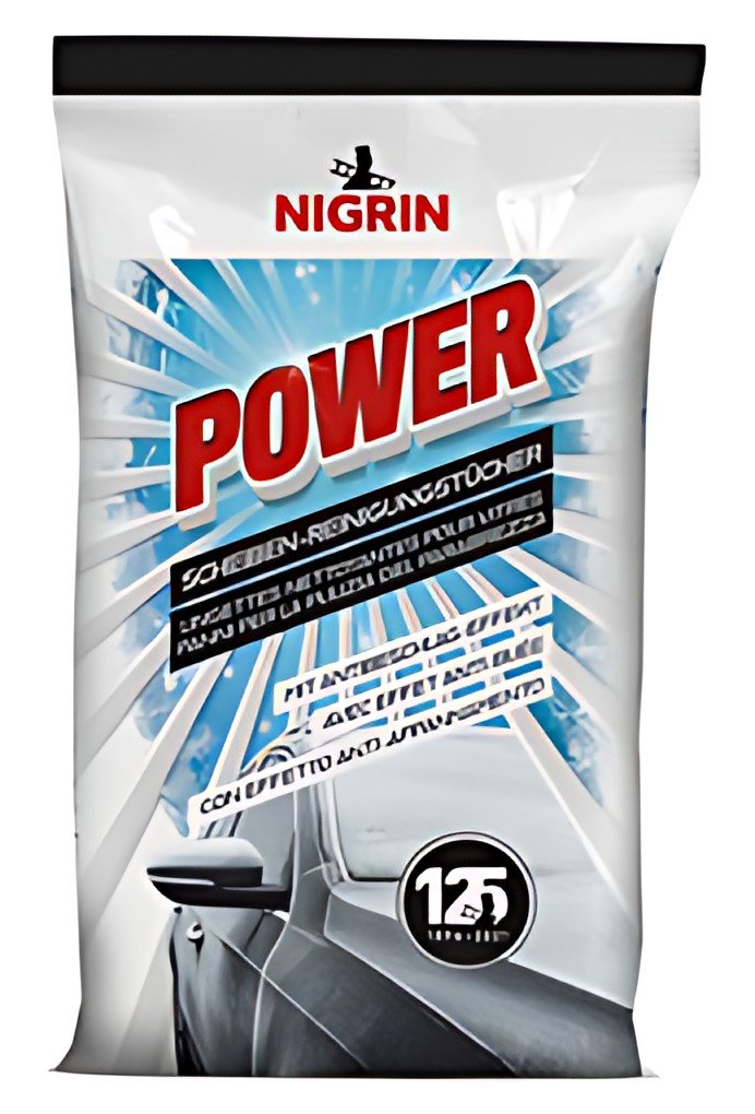 NIGRIN chiffons de nettoyage pour vitres de voiture POWER, paquet plat