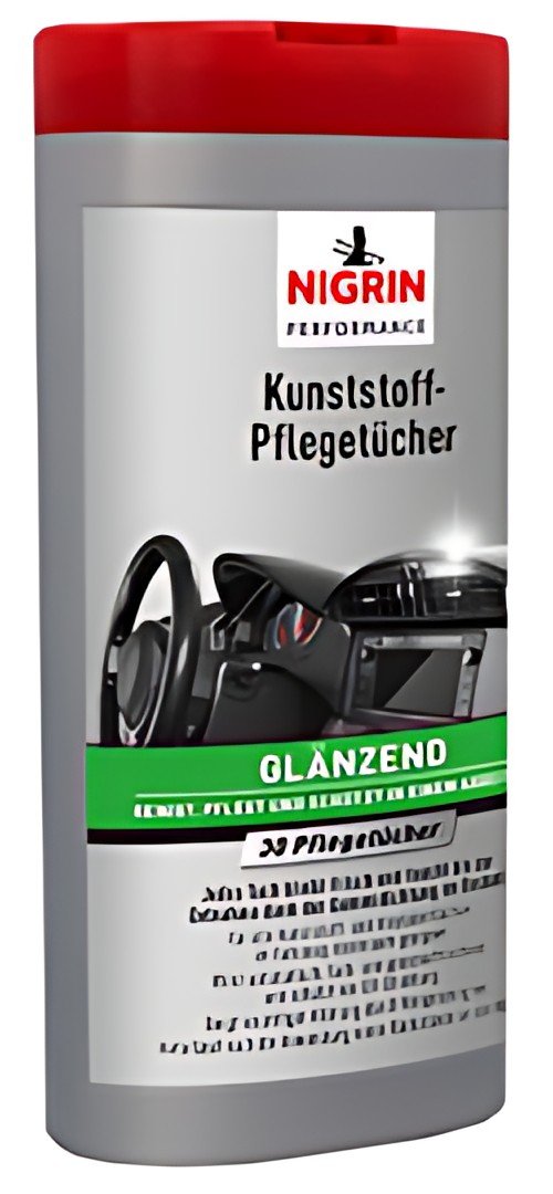 NIGRIN Kunststoff-Pflegetücher glänzend, Spenderbox