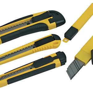 BRÜDER MANNESMANN Kit de cutters, 3 pièces, noir / jaune