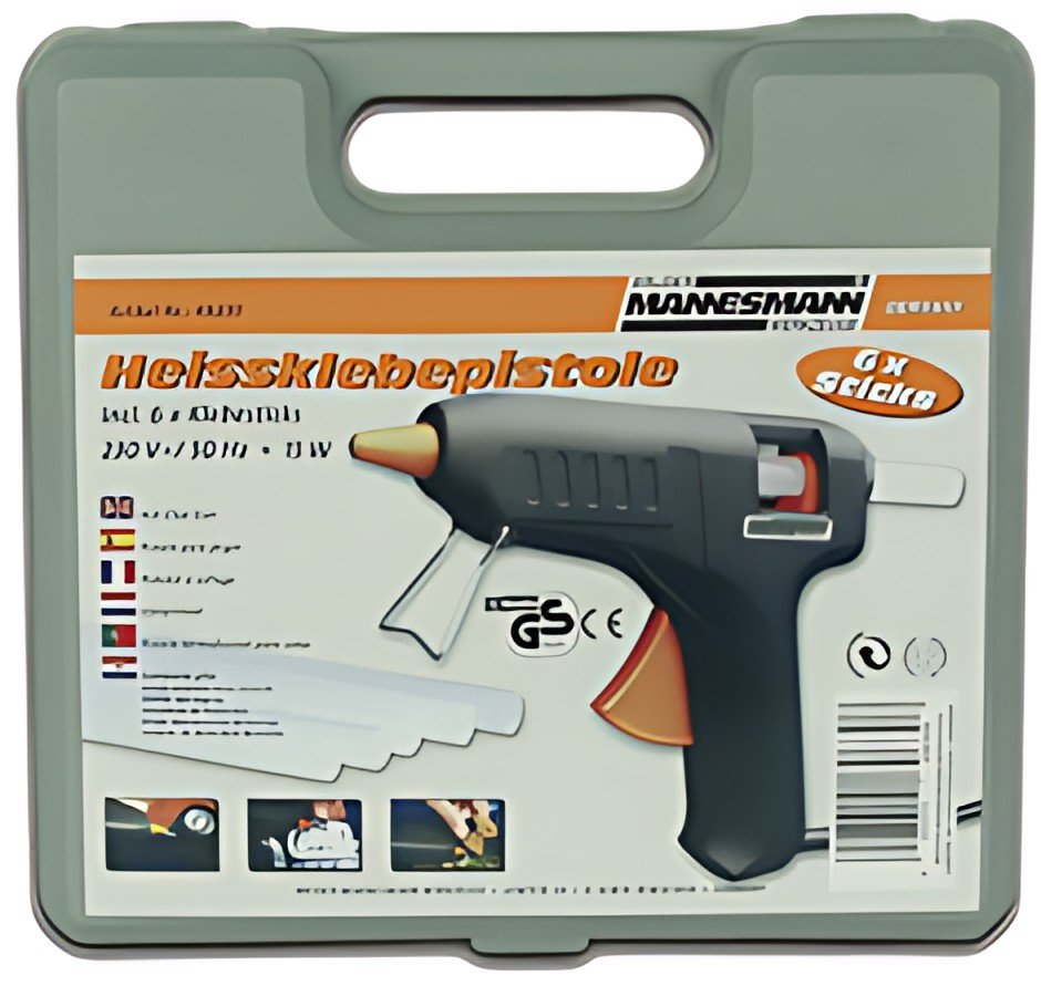BRÜDER MANNESMANN Pistolet à colle, malette en plastique