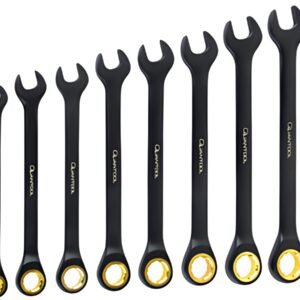 QUANTOOL Jeu de clés mixtes à fourche à cliquet, 10 pièces