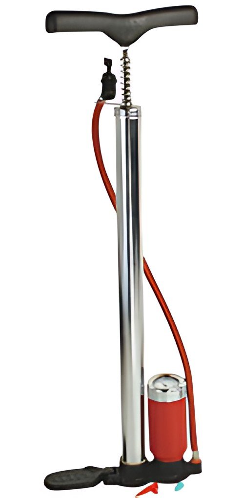 BRÜDER MANNESMANN Pompe à air verticale, noir/rouge