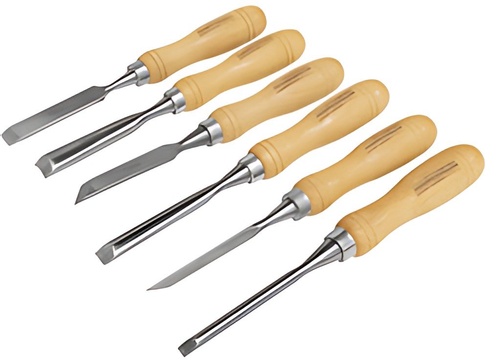 BRÜDER MANNESMANN Jeu d'outils de sculpture bois, 7 pièces